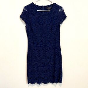 Laundry By Shelli Segal Navy Lace size 4 Mini Dress
